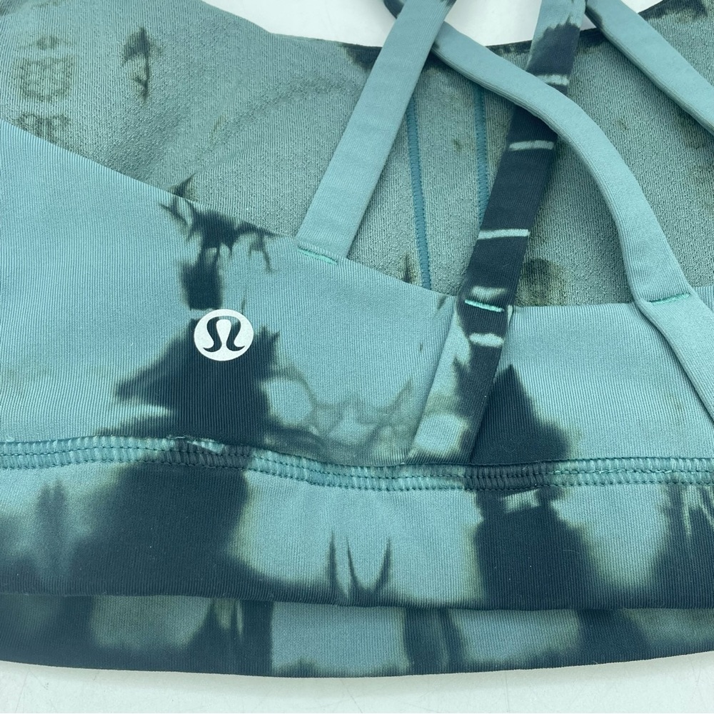 Lululemon Energy Bra SHIBORI Mystic Green Tie Dye Luxtreme Cross Strap Womens 6 - Picture 4 of 7